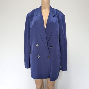 Talbots silk double breasted blazer size 12